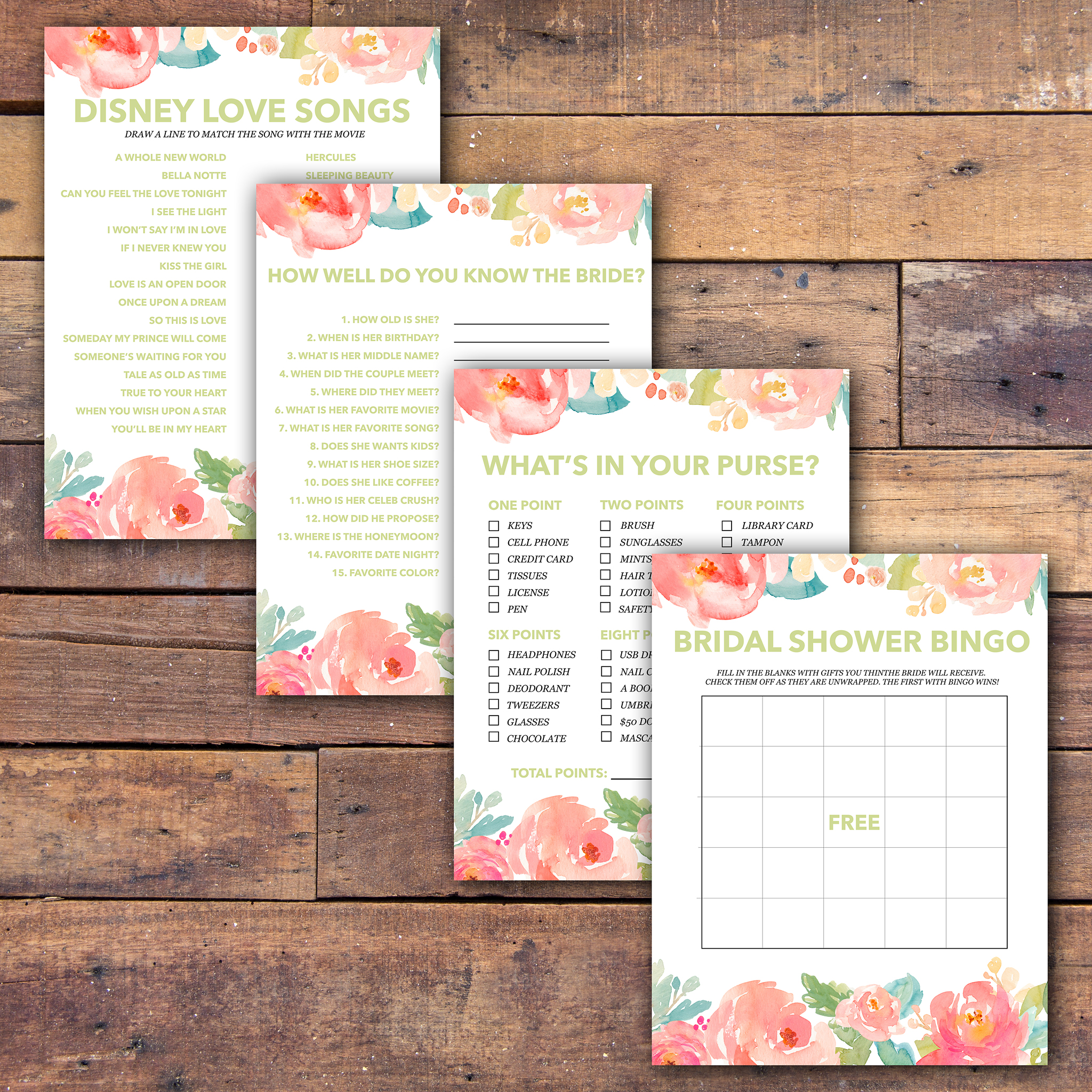 Bridal Shower Free Printable Games