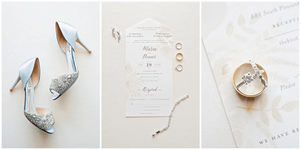 bridal details - shoes invitations rings